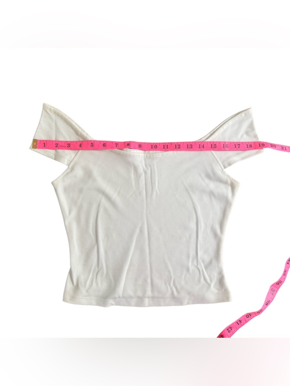 Maeve Anthropologie White Off-Shoulder Crop Top - Picture 4 of 10